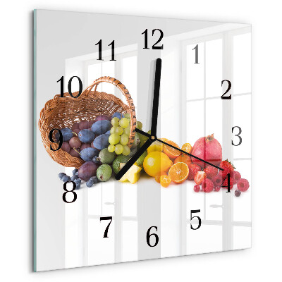 Wanduhr aus glas Obst