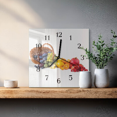 Wanduhr aus glas Obst