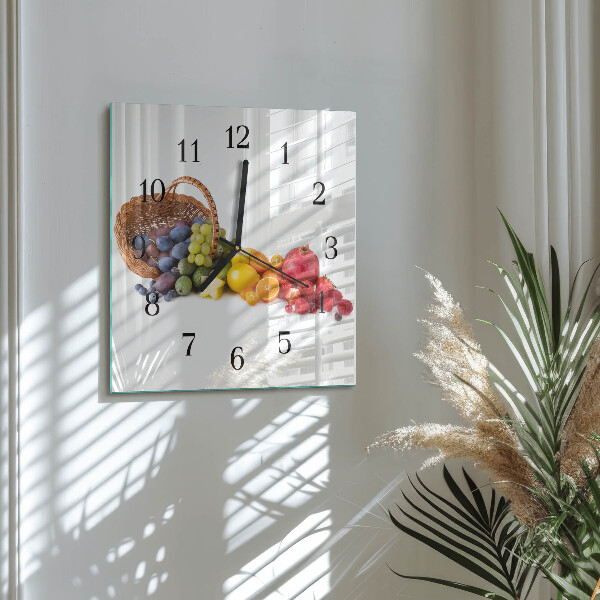 Wanduhr aus glas Obst