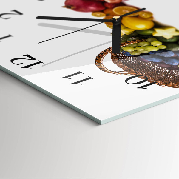 Wanduhr aus glas Obst