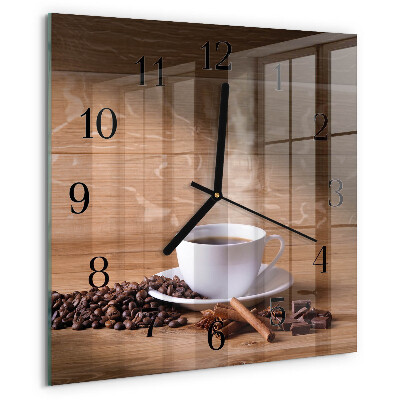 Wanduhr aus glas Kaffee