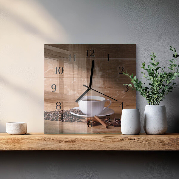 Wanduhr aus glas Kaffee