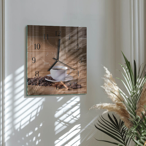 Wanduhr aus glas Kaffee