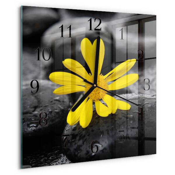 Wanduhr aus glas Blume