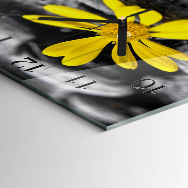 Wanduhr aus glas Blume
