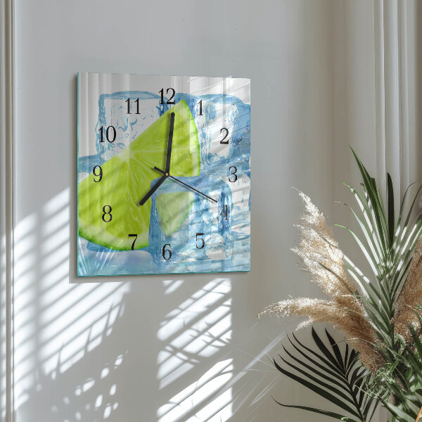 Wanduhr aus glas Limetteneis