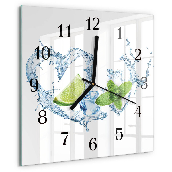 Wanduhr aus glas Minze