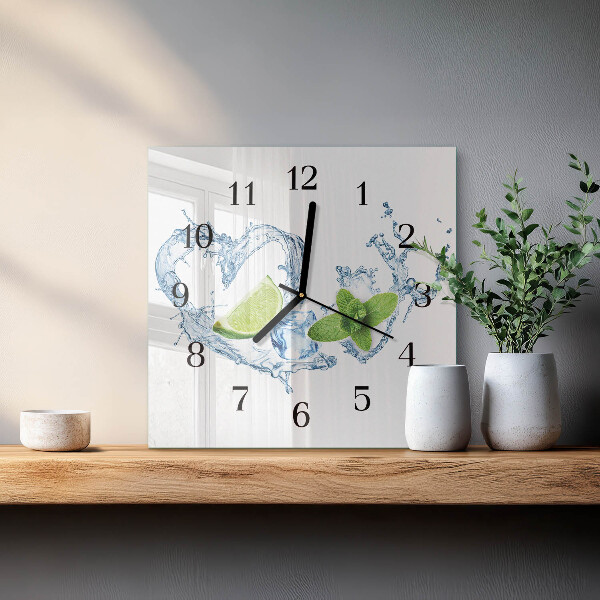 Wanduhr aus glas Minze