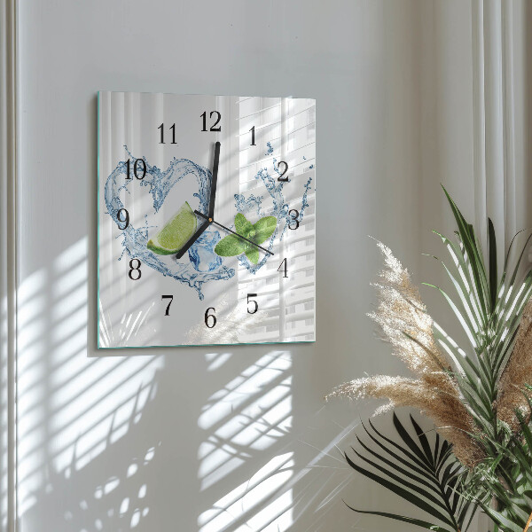 Wanduhr aus glas Minze