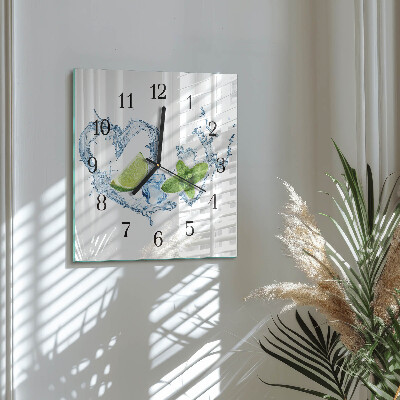 Wanduhr aus glas Minze