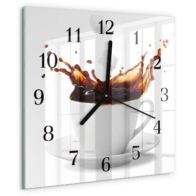 Wanduhr aus glas Kaffee