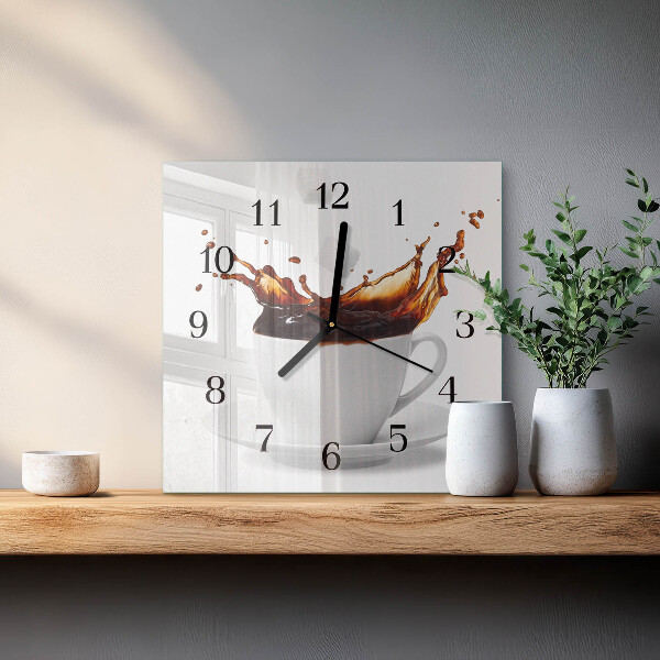 Wanduhr aus glas Kaffee