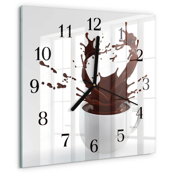 Wanduhr aus glas Kaffee