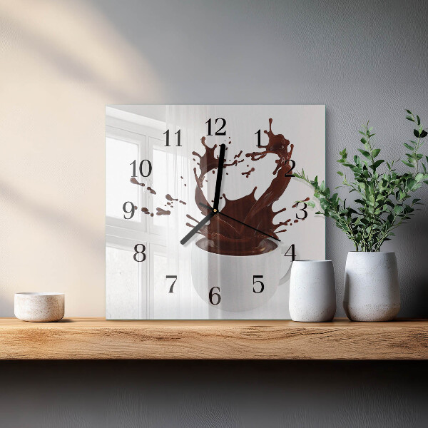 Wanduhr aus glas Kaffee