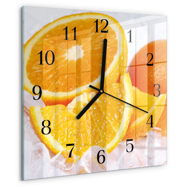 Wanduhr aus glas Orangen