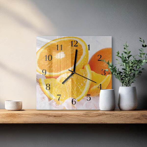 Wanduhr aus glas Orangen