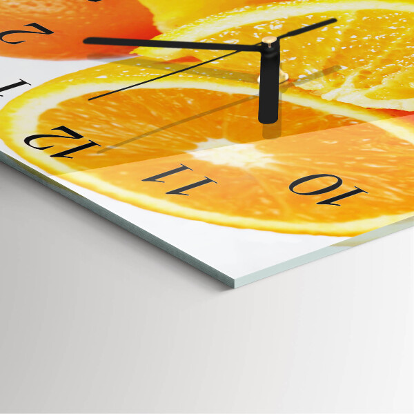Wanduhr aus glas Orangen
