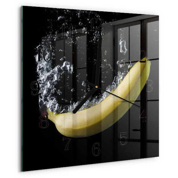 Wanduhr aus glas Banane
