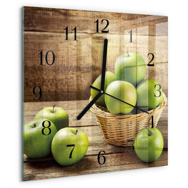 Wanduhr aus glas Apfel