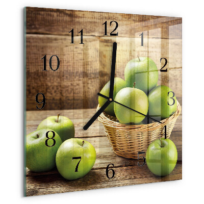 Wanduhr aus glas Apfel