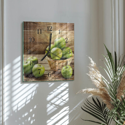 Wanduhr aus glas Apfel
