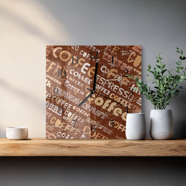 Wanduhr aus glas Kaffee