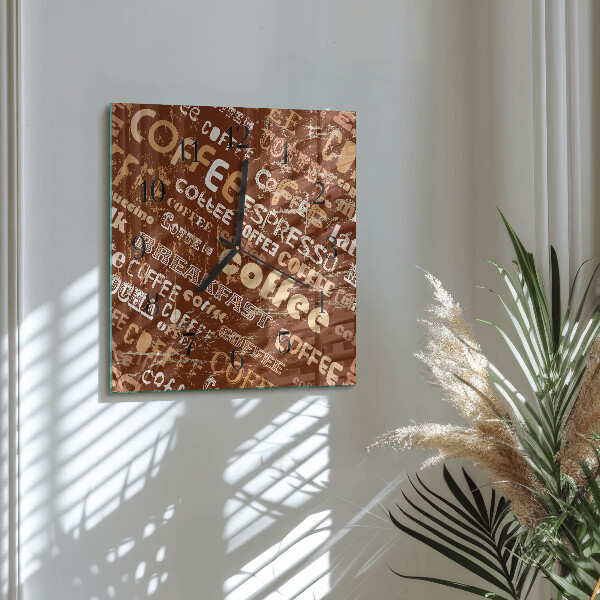 Wanduhr aus glas Kaffee
