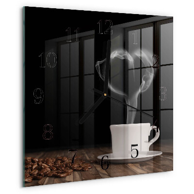 Wanduhr aus glas Kaffee
