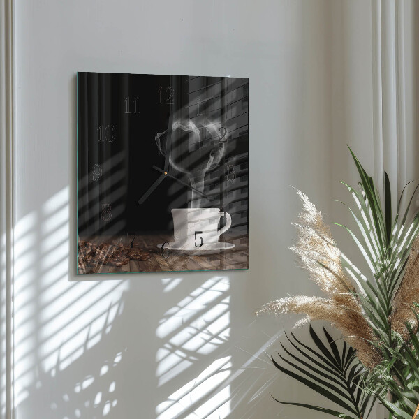 Wanduhr aus glas Kaffee