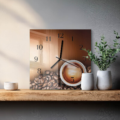 Wanduhr aus glas Kaffee