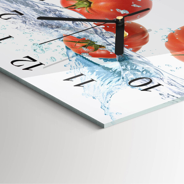 Wanduhr aus glas Tomaten