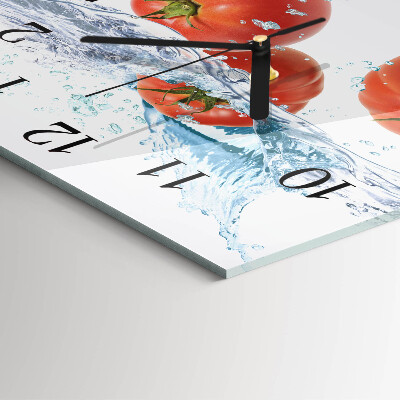 Wanduhr aus glas Tomaten