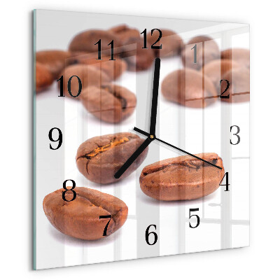 Wanduhr aus glas Kaffeebohnen