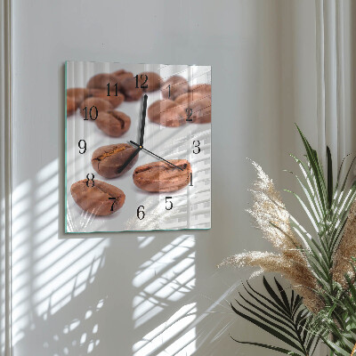 Wanduhr aus glas Kaffeebohnen
