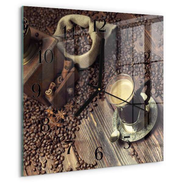 Wanduhr aus glas Kaffee