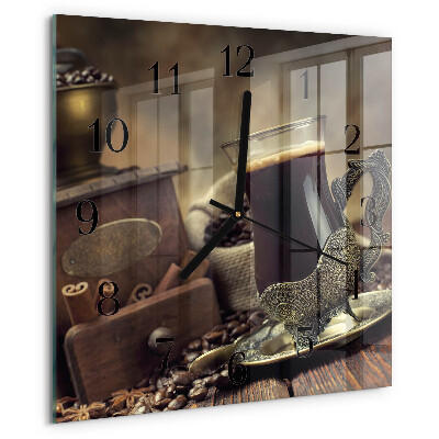Wanduhr aus glas Kaffee