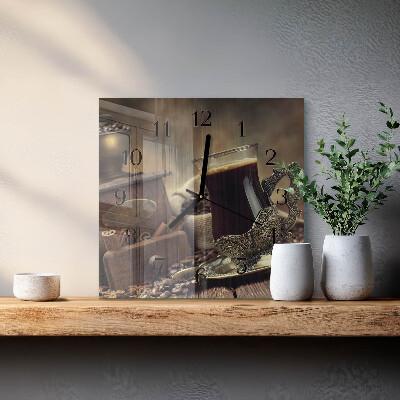 Wanduhr aus glas Kaffee
