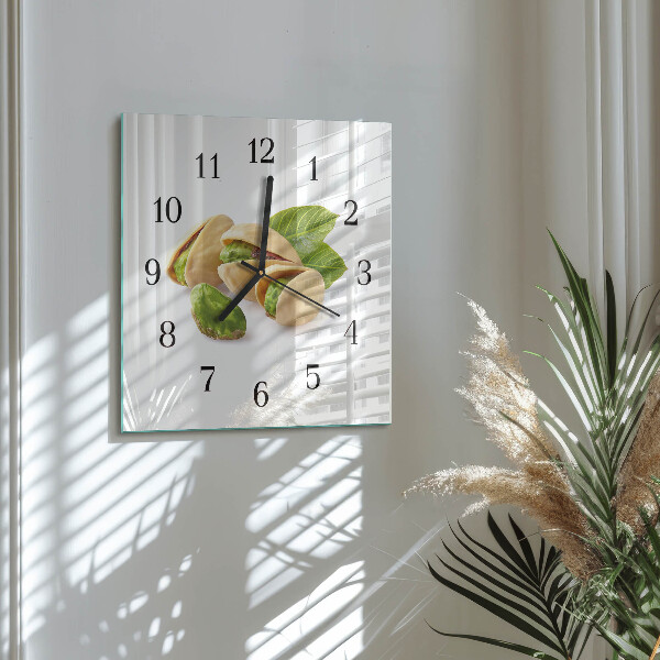 Wanduhr aus glas Nüsse