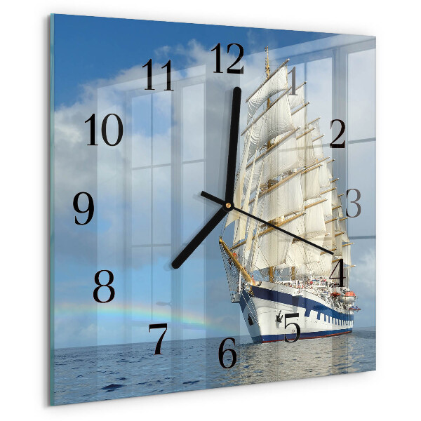 Wanduhr aus glas Schiff