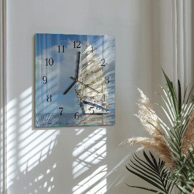 Wanduhr aus glas Schiff