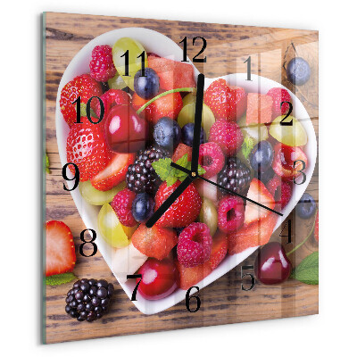 Wanduhr aus glas Obst