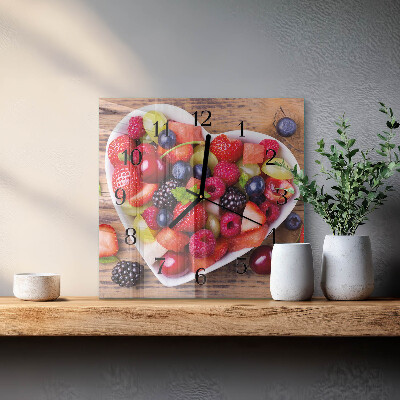 Wanduhr aus glas Obst