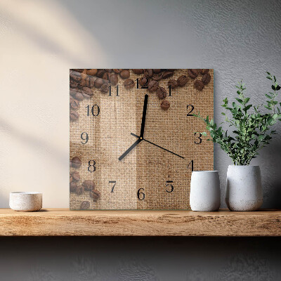 Wanduhr aus glas Kaffeebohnen