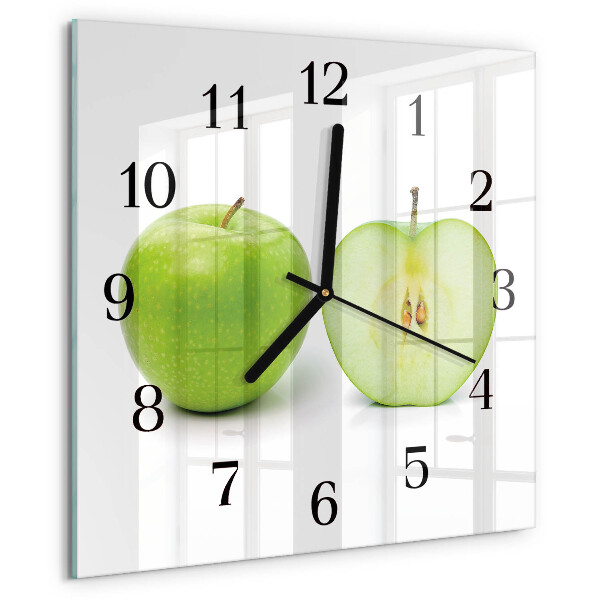 Wanduhr aus glas Apfel