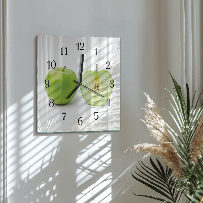 Wanduhr aus glas Apfel