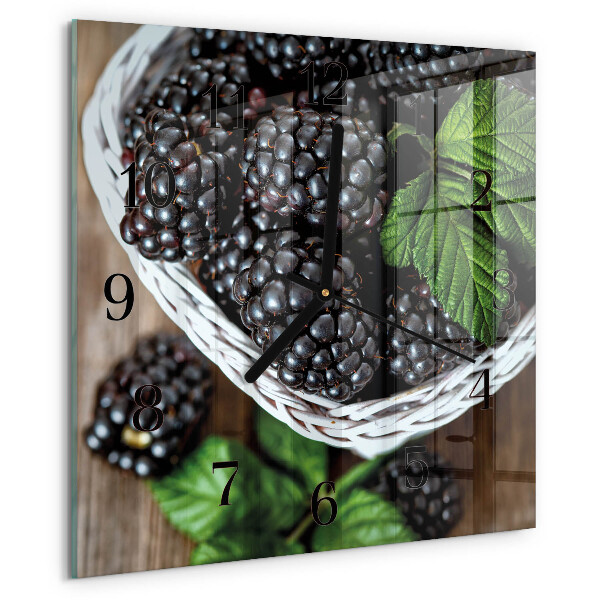 Wanduhr aus glas Brombeeren