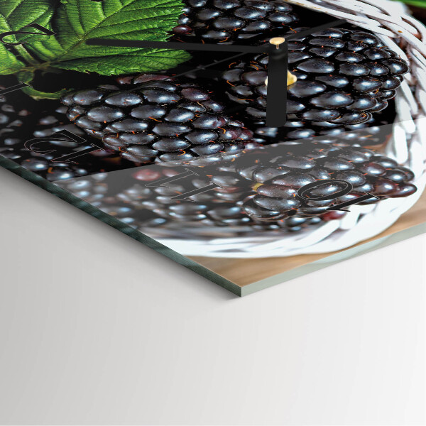 Wanduhr aus glas Brombeeren