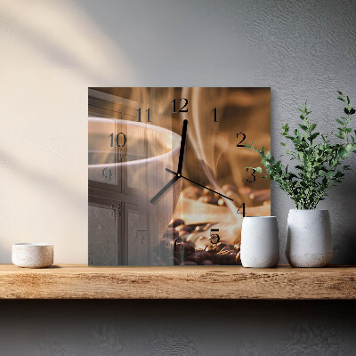 Wanduhr aus glas Kaffee