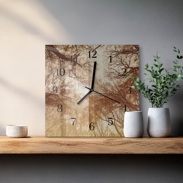Wanduhr aus glas Baumkronen
