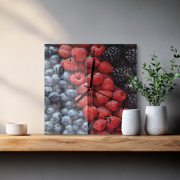 Wanduhr aus glas Beeren